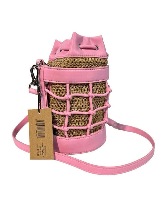 Steve Madden Pink Nat Fondant Blochan Crossbody Bucket Bag Top Handle Purse NWT - Picture 2 of 7